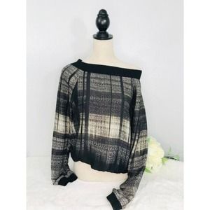 Worth New York Black Cream Off Shoulder Blouse, S